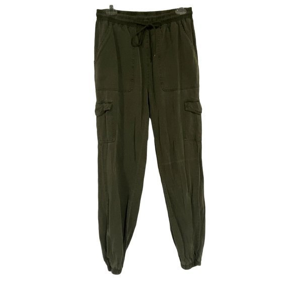 7 For All Mankind Olive Green Pull-On Jogger‎ Cargo Pants Size S - Picture 1 of 10